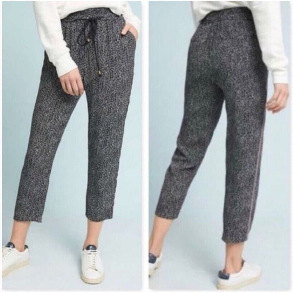 Anthropologie ETT:TWA Side Stripe Drawstring Lounge Pants Medium black white red